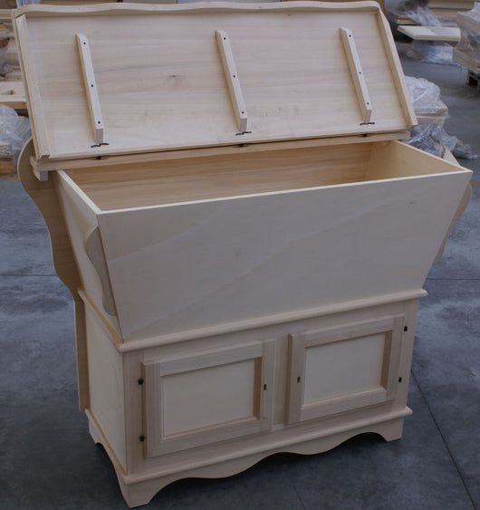 Cassapanca/madia 2 ante in legno grezza l.115 p.49 h.97