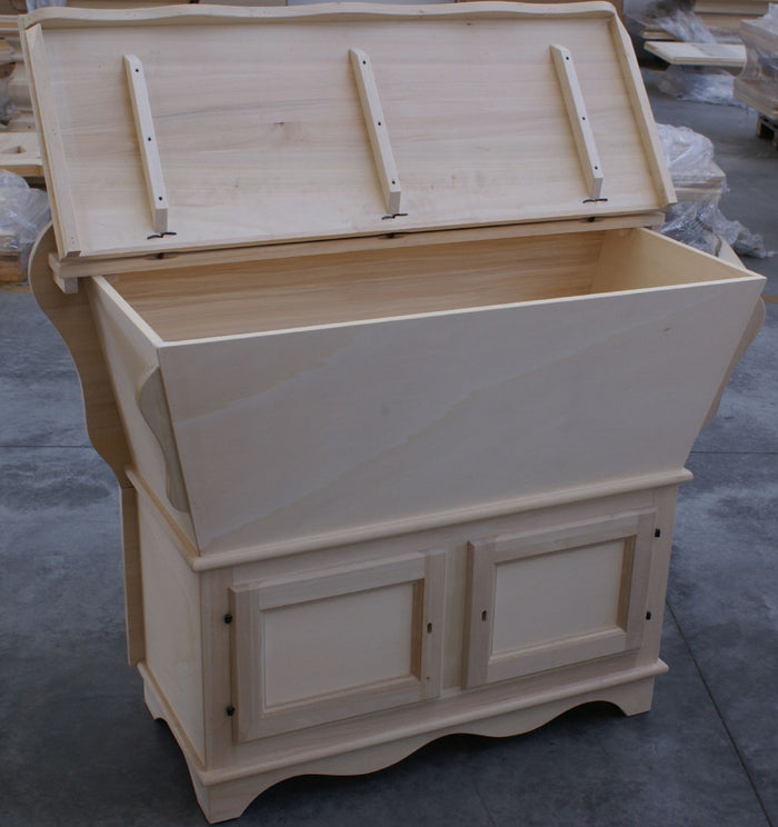 Cassapanca/madia 2 ante in legno grezza l.115 p.49 h.97