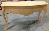 Consolle in legno bombata 2 cassetti grezza l.150 p.42 h.96 (045) - Mobili 2G