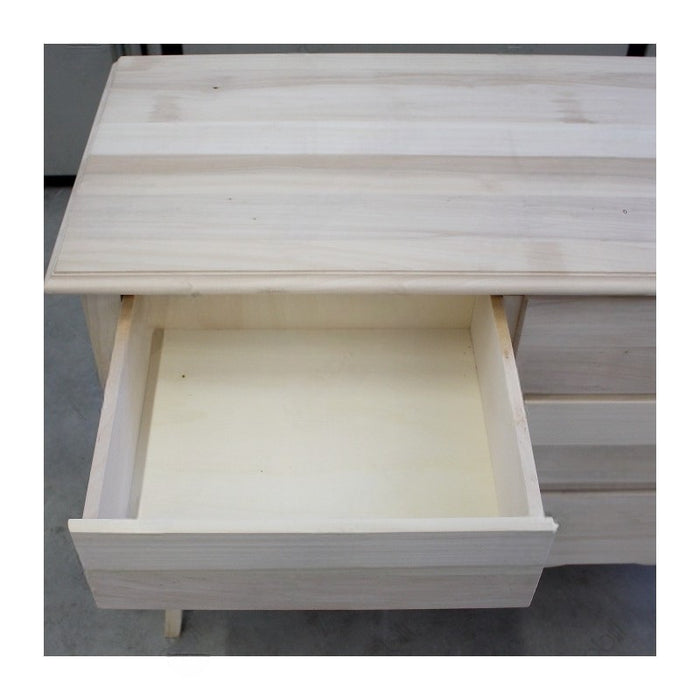 Como' in legno 4 cassetti grezzo l.112 p.52 h.91 (3021) - Mobili 2G