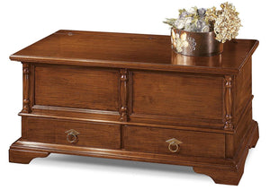 Cassapanca legno 2 cassetti con colonne grezzo 120x46x51 (5006) - Mobili 2G