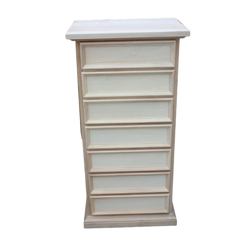 cassettiera in legno 7 cassetti grezzo l.60 p.47 h.115 (717) - Mobili 2G