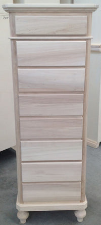 Cassettiera in legno 8 cassetti grezzo l.55 p.45 h.149 (707) - Mobili 2G