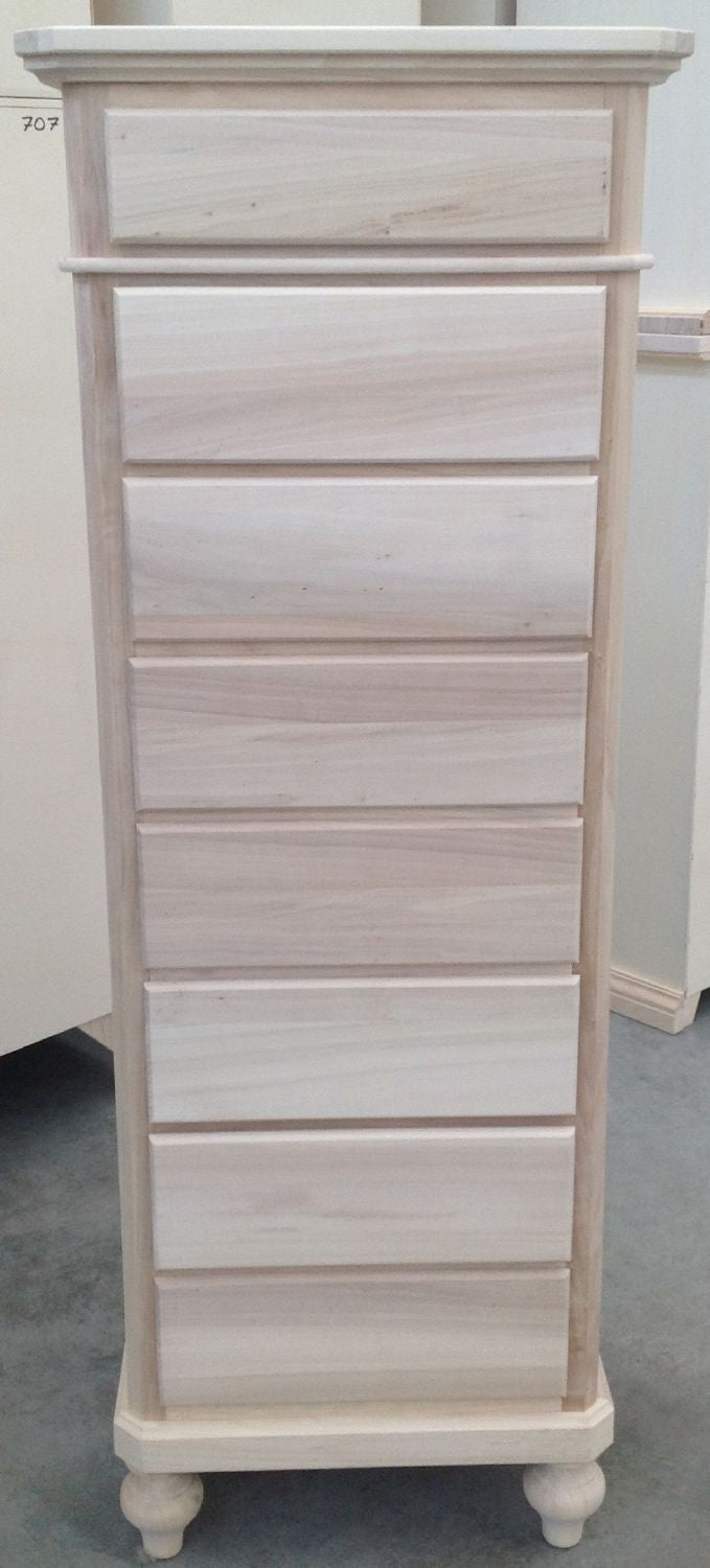 Cassettiera in legno 8 cassetti grezzo l.55 p.45 h.149 (707) - Mobili 2G