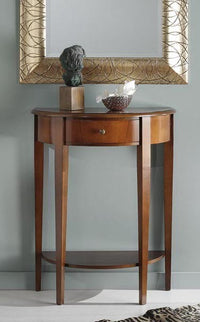 Consolle mezzaluna in legno 1 cassetto grezzo l.67 p.33 h.75 (3117) - Mobili 2G