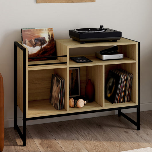 IDMarket - Mobili in vinile, credenza di design industriale DETROIT 100cm in legno e nero