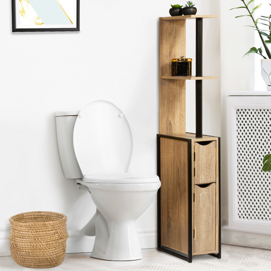 IDMarket - Mobili per WC a 2 ante con ripiani dal design industriale DETROIT