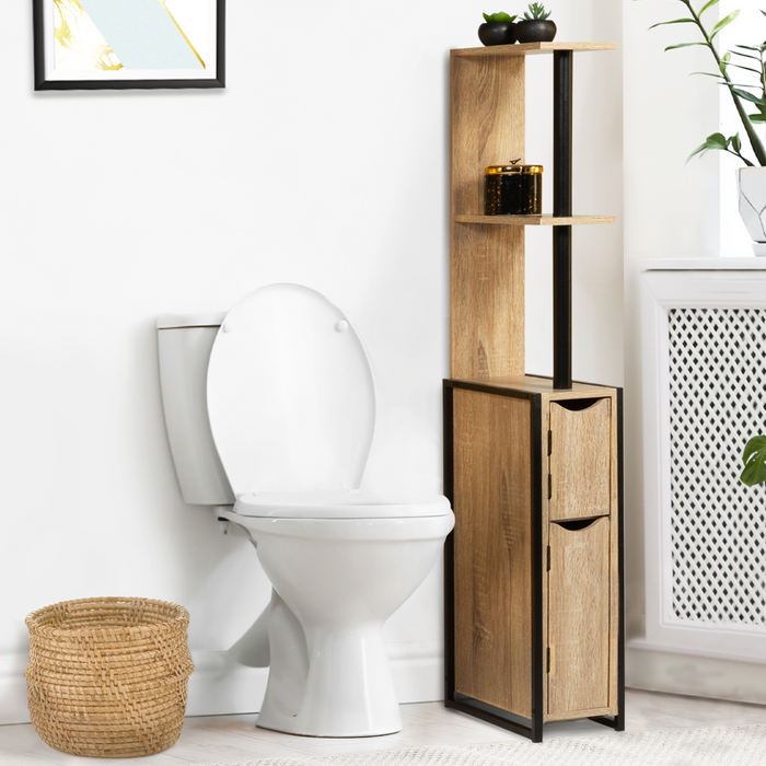 IDMarket - Mobili per WC a 2 ante con ripiani dal design industriale DETROIT