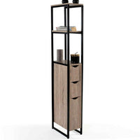 IDMarket - Mobili per WC a 3 ante con ripiani dal design industriale