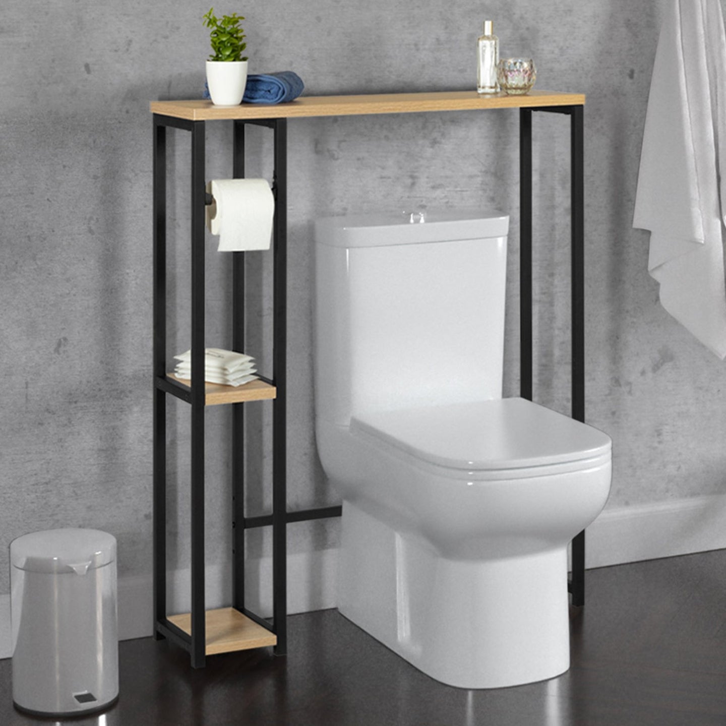 IDMarket - Mobili per WC con ripani di design industriale DETROIT