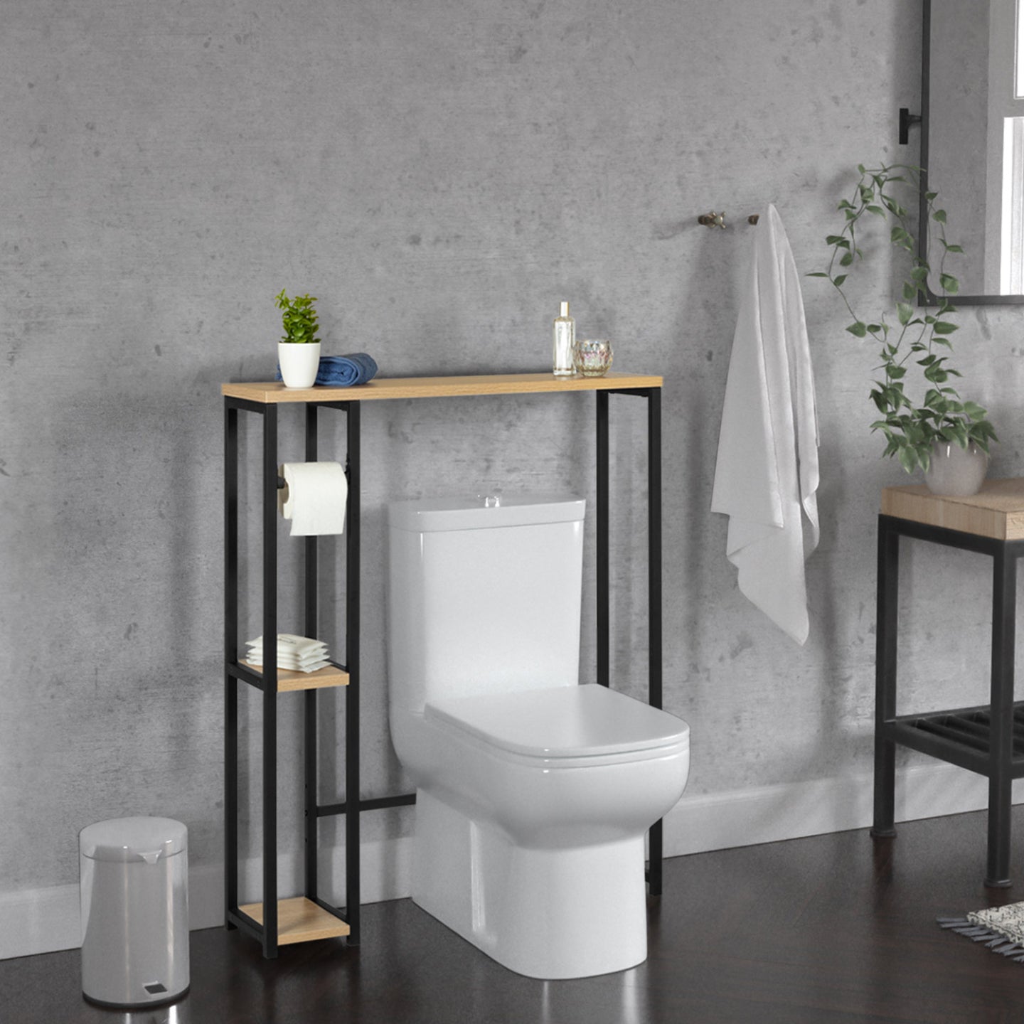 IDMarket - Mobili per WC con ripani di design industriale DETROIT