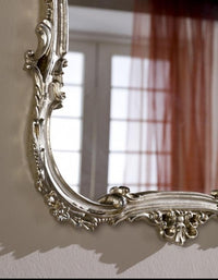 Mobili2g - specchiera in foglia argento sagomata misura : l.58 x h. 85 x p. 4