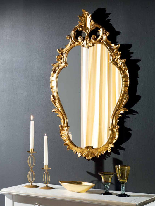 Mobili2g - specchiera in foglia oro misura 58x98x4