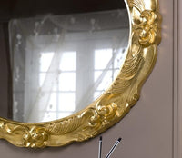 Mobili2g - specchiera in foglia oro ovale-sagomata misura : l.89 x h. 69 x p. 6