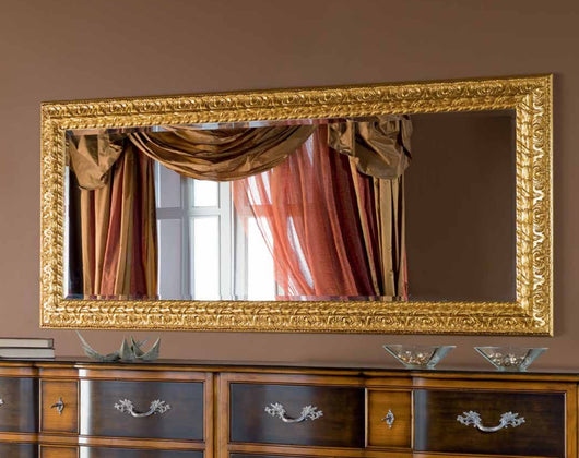 Mobili2g - specchiera in foglia oro rettangolare misure: l.180x h. 90 x p. 5