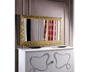 Mobili2g - specchiera in foglia oro rettangolare misure: l.90 x h. 148 x p. 4