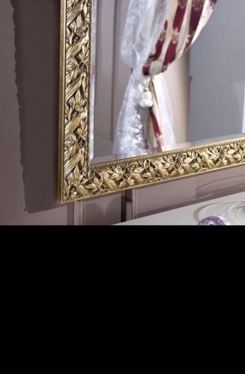 Mobili2g - specchiera in foglia oro rettangolare misure: l.90 x h. 200 x p. 4