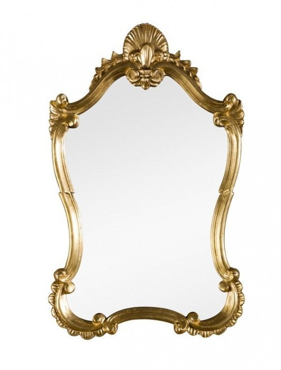 Mobili2g - specchiera in foglia oro sagomata misure: l.46x h. 73 x p. 5