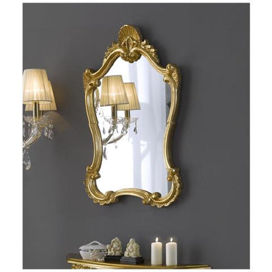 Mobili2g - specchiera in foglia oro sagomata misure: l.46x h. 73 x p. 5