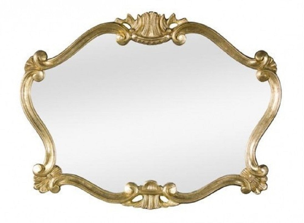 Mobili2g - specchiera in foglia oro sagomata misure: l.92 x h. 70 x p. 4