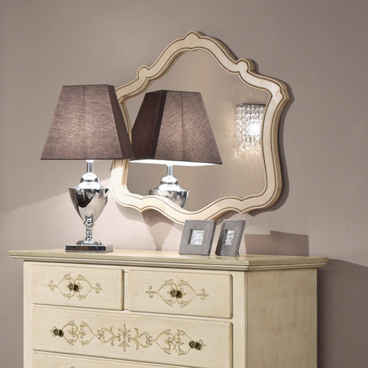 Mobili2g - specchiera sagomata legno shabby 92x3x84 - Mobili 2G