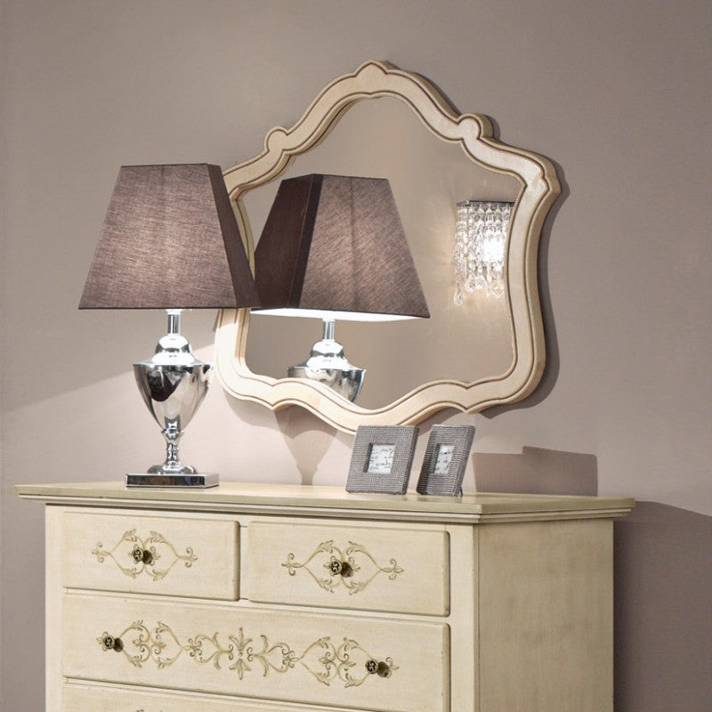 Mobili2g - specchiera sagomata legno shabby 92x3x84 - Mobili 2G