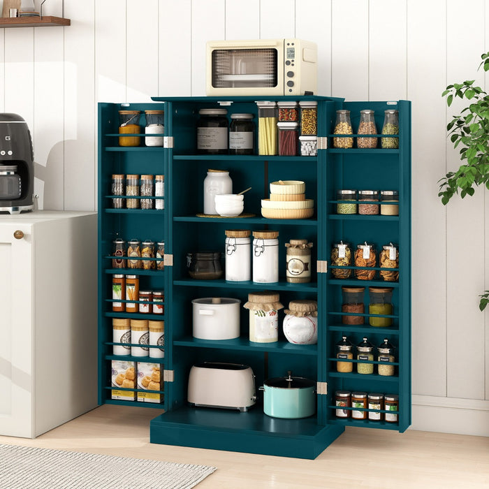 Mobile da cucina con 2 ante e dispositivi anti-ribaltamento contenitore, Mobile credenza per soggiorno Verde scuro-Credenze buffet