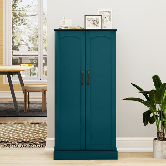 Mobile da cucina con 2 ante e dispositivi anti-ribaltamento contenitore, Mobile credenza per soggiorno Verde scuro-Credenze buffet