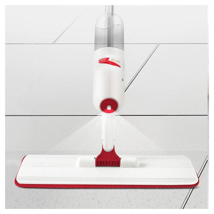 Trade Shop - Mocio Spray Per Pulizia Pavimenti Con Panno Microfibra Serbatoio 350ml Rotazione 360° -        