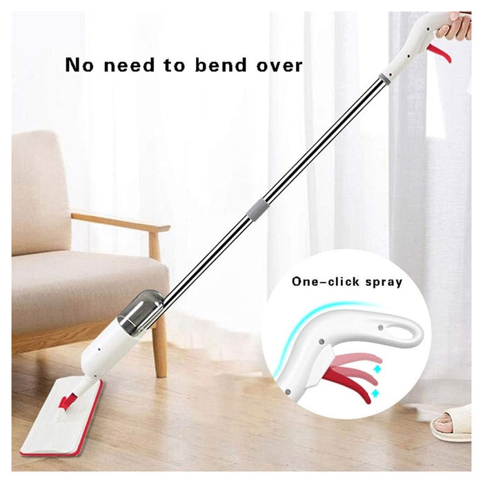 Trade Shop - Mocio Spray Per Pulizia Pavimenti Con Panno Microfibra Serbatoio 350ml Rotazione 360° -        