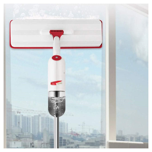 Trade Shop - Mocio Spray Per Pulizia Pavimenti Con Panno Microfibra Serbatoio 350ml Rotazione 360° -        