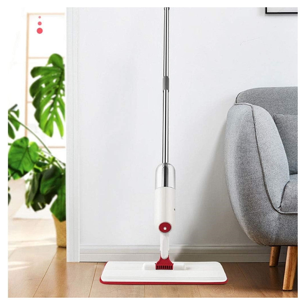 Trade Shop - Mocio Spray Per Pulizia Pavimenti Con Panno Microfibra Serbatoio 350ml Rotazione 360° -        