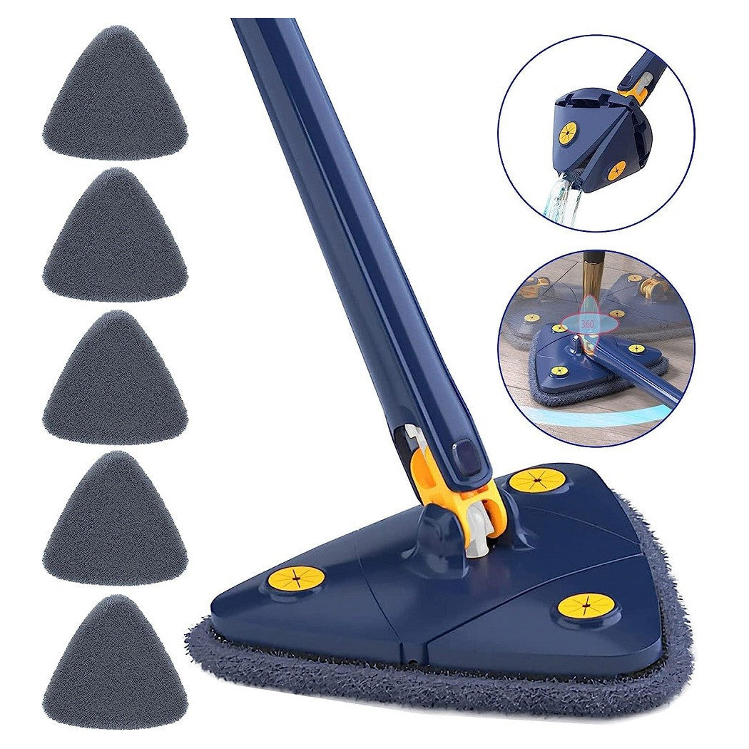 Mocio Triangolare Regolabile Girevole Telescopico Pulizia Pareti Soffitti Finestre