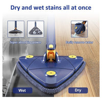 Mocio Triangolare Regolabile Girevole Telescopico Pulizia Pareti Soffitti Finestre