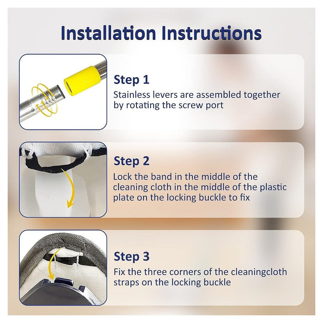 Mocio Triangolare Regolabile Girevole Telescopico Pulizia Pareti Soffitti Finestre