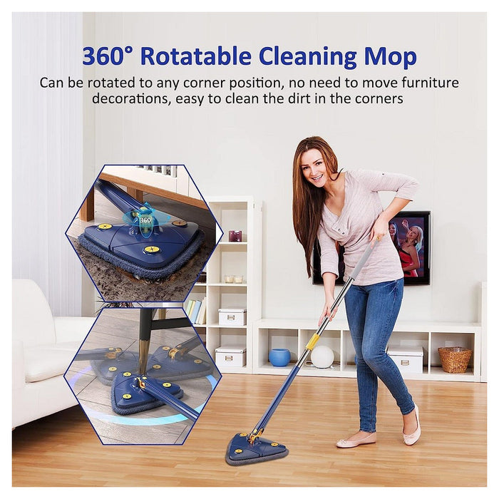 Mocio Triangolare Regolabile Girevole Telescopico Pulizia Pareti Soffitti Finestre