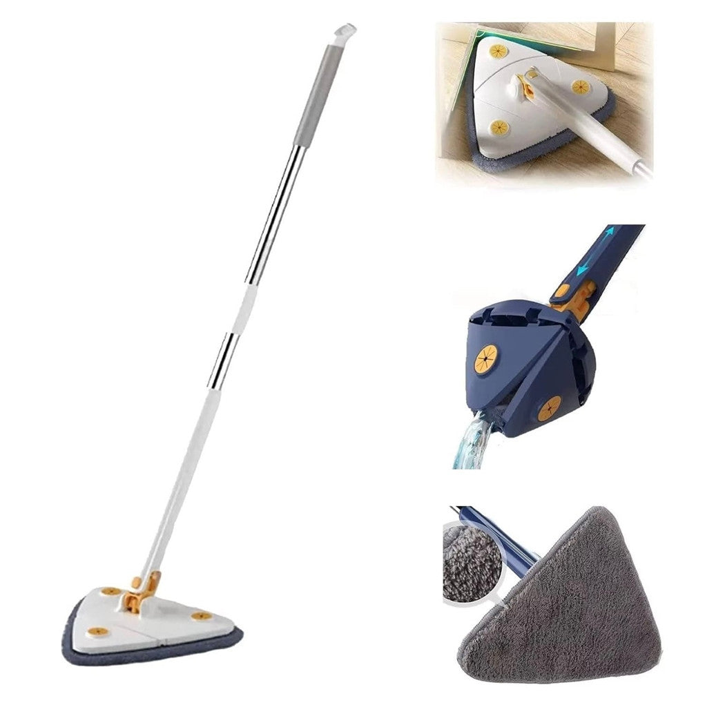 Mocio Triangolare Regolabile Girevole Telescopico Pulizia Pareti Soffitti Finestre
