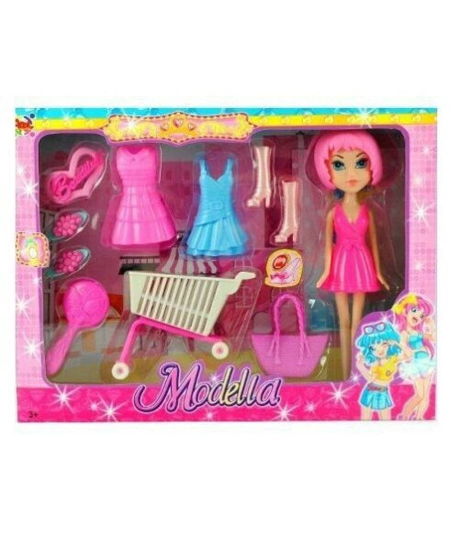 Modella Con Vestiti Intercambiabili Accessori Vari Giocattolo Gioco Bambina         