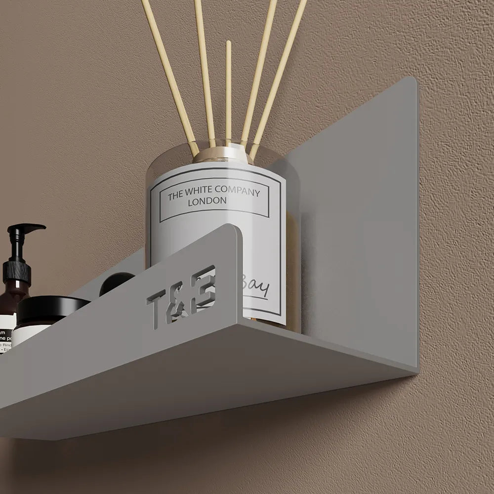 Mensola da bagno portaoggetti in alluminio grigio opaco 30 cm | Tromso