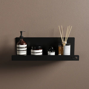 Mensola da bagno portaoggetti da 30cm in alluminio nero opaco | Tromso