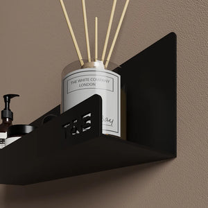 Mensola da bagno portaoggetti da 30cm in alluminio nero opaco | Tromso