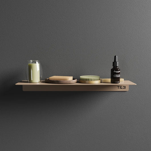 Mensola da bagno in alluminio Beige con finitura opaca, dimensioni 40 cm | Bergen