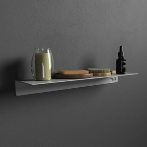 Mensola da bagno in alluminio grigio opaco 40 cm | Bergen 