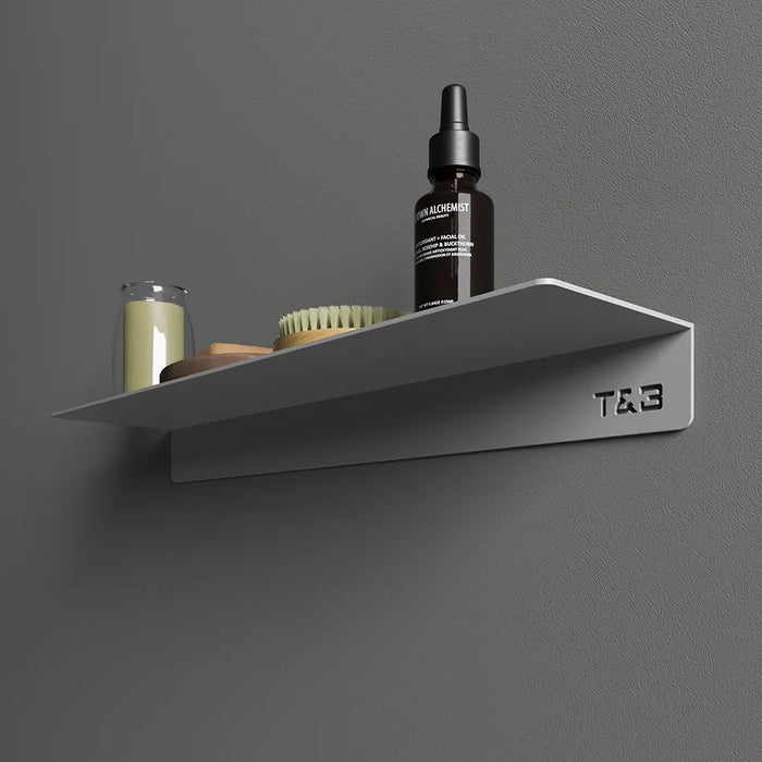 Mensola da bagno in alluminio grigio opaco 20 cm | Bergen 