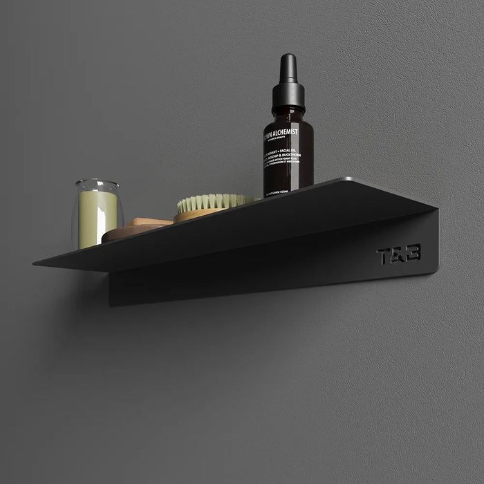 Mensola da bagno in alluminio Nero opaco, dimensioni 20 cm | Bergen