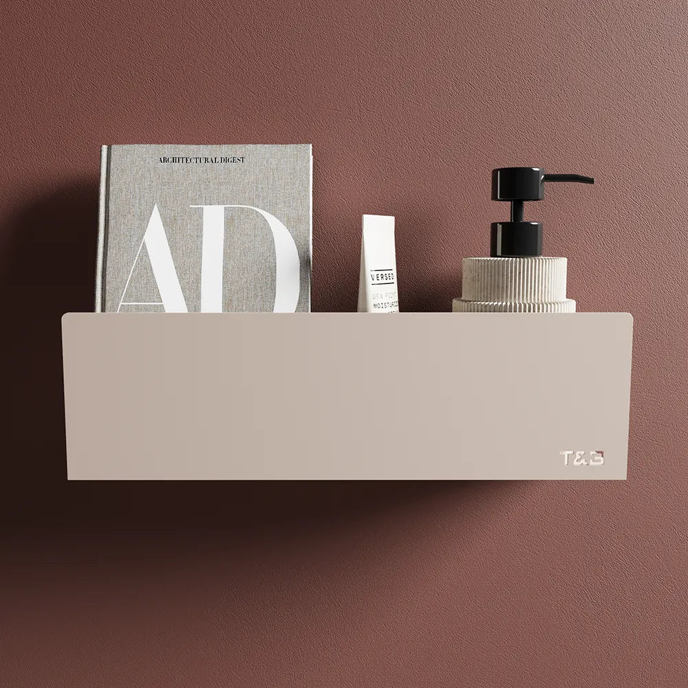 Mensola da bagno in alluminio Beige con finitura opaca, dimensioni 40 cm | Alta