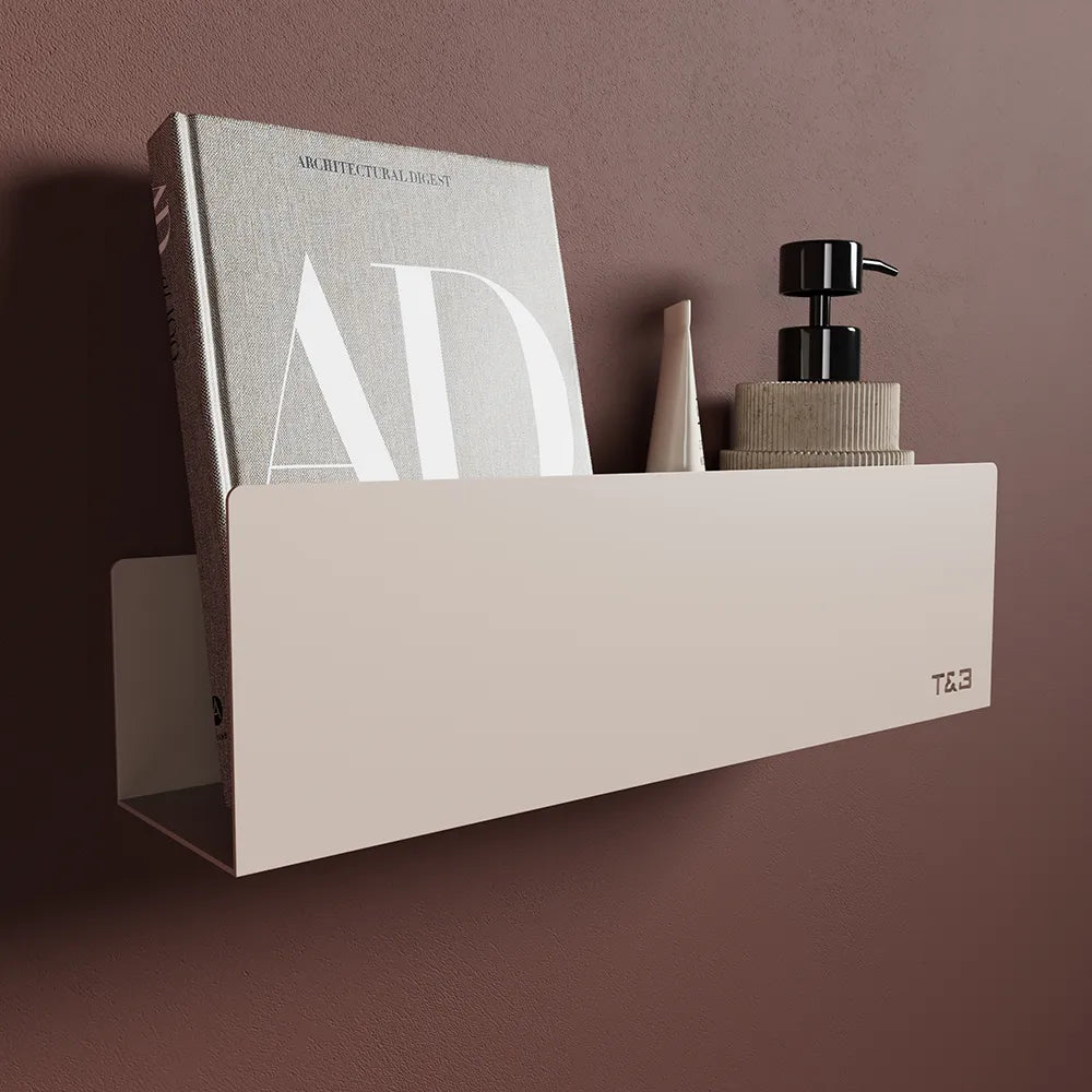 Mensola da bagno in alluminio Beige con finitura opaca, dimensioni 40 cm | Alta
