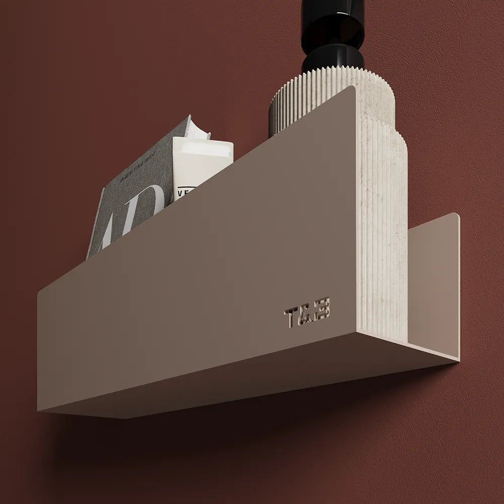 Mensola da bagno in alluminio Beige con finitura opaca, dimensioni 40 cm | Alta