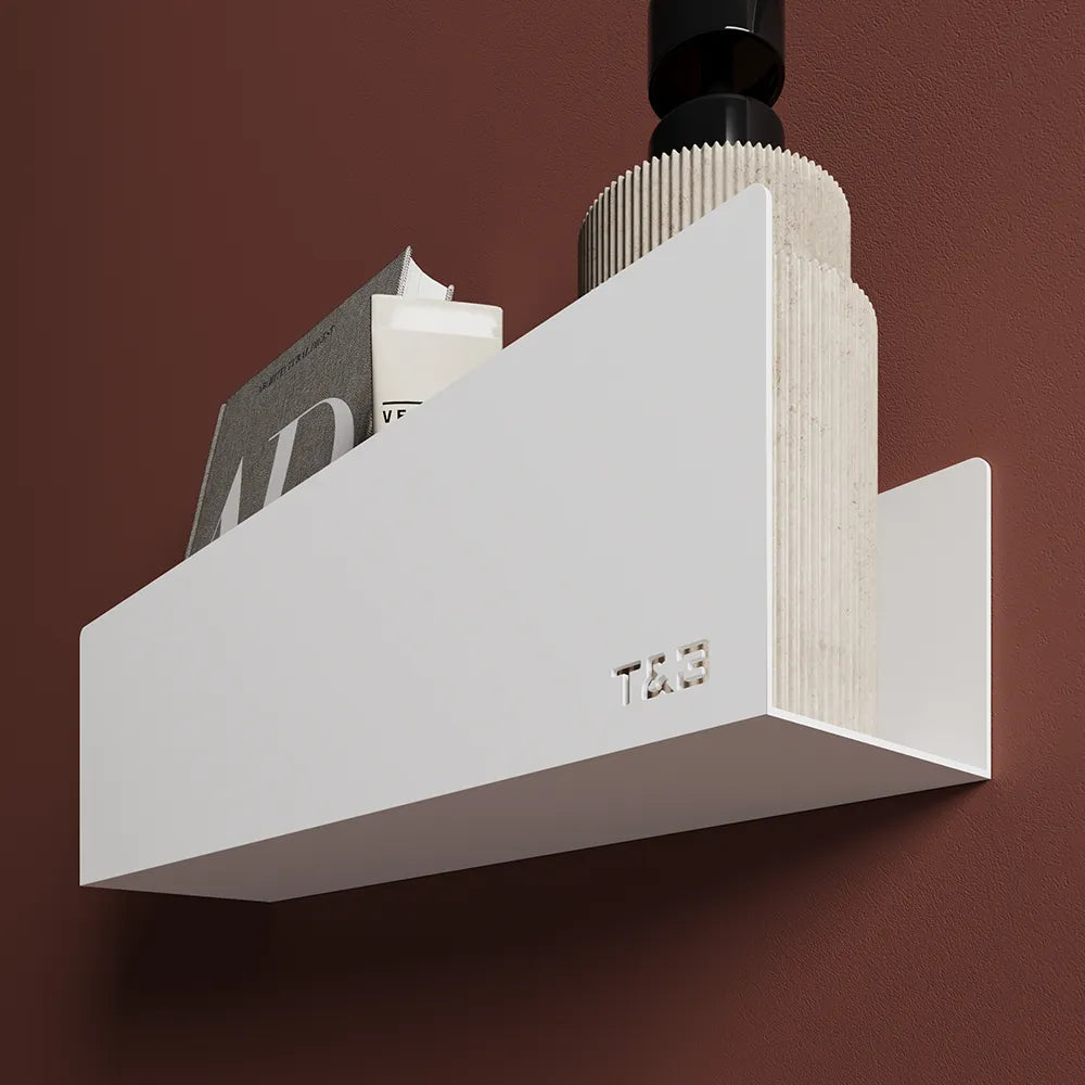 Mensola doccia portaoggetti da 40cm in alluminio bianco opaco | Alta