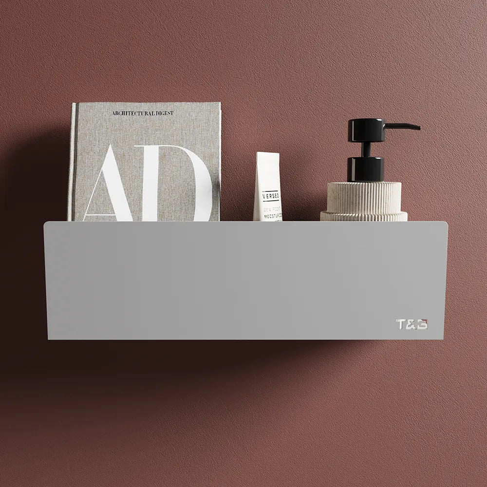 Mensola da bagno in alluminio Grigio con finitura opaca, dimensioni 40 cm | Alta